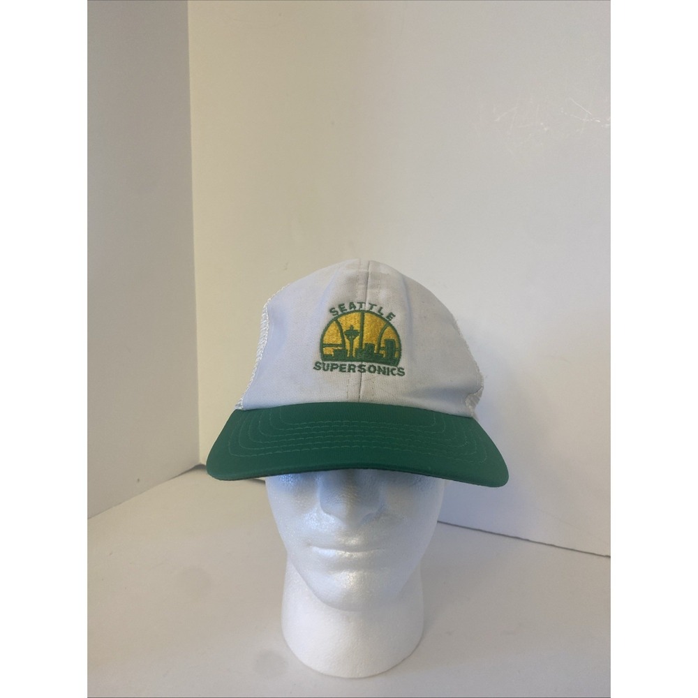 Vintage 80s Seattle SuperSonics  U.I.I. Mesh Trucker Snapback Hat